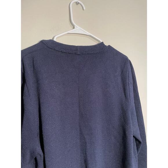 St. John Basics Navy Santana Knit Open Front Cardigan - Picture 6 of 9